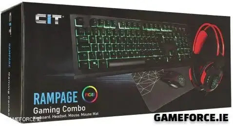 CiT Rampage RGB Gaming Keyboard, Mouse, Headset, and Mouse Pad Combo Set - Custom Gaming Desktop Setup