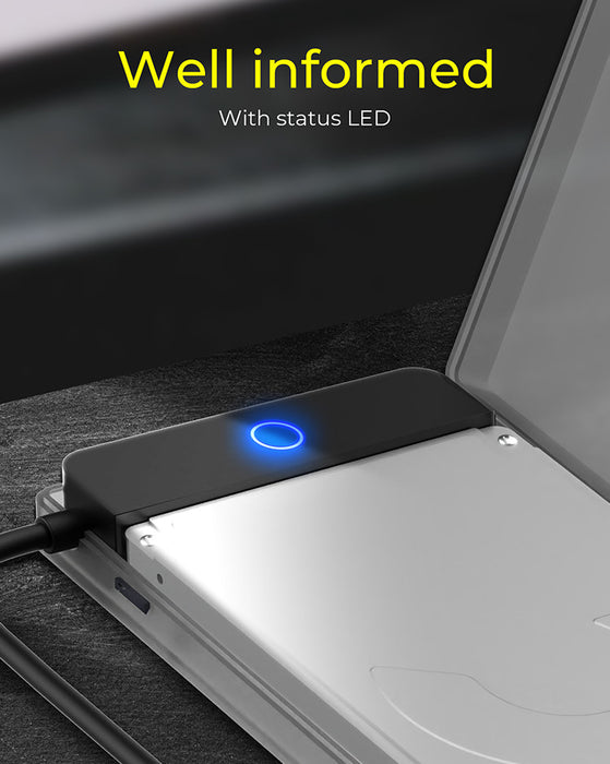 ICY BOX IB-AC603b-U3 HDD/SSD enclosure Anthracite, Black 2.5"