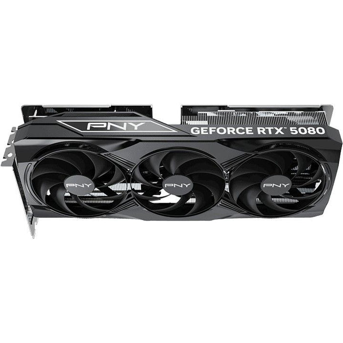 GPU PNY GeForce RTX 5080 con triple ventilador overclockeado