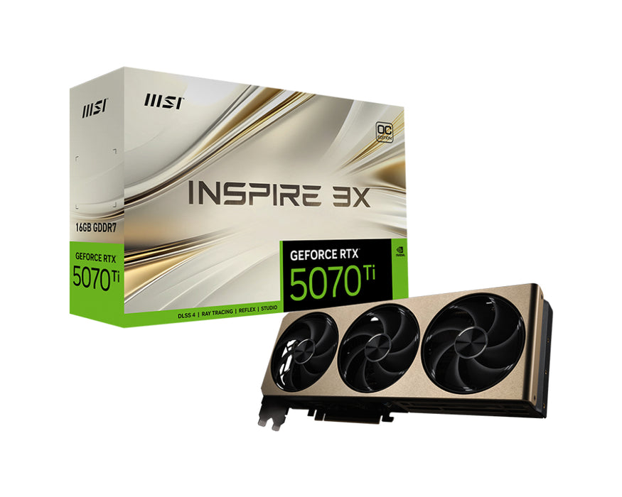 Tarjeta gráfica MSI GEFORCE RTX 5070 TI 16G INSPIRE 3X OC