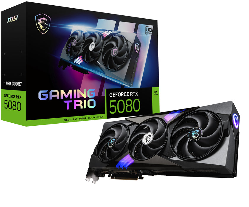 MSI GAMING GEFORCE RTX 5080 16G TRIO OC graphics card NVIDIA 16 GB GDDR7