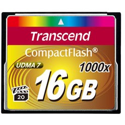 Tarjeta CompactFlash Transcend 1000x 16 GB