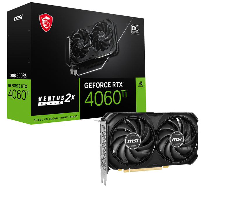 MSI VENTUS GeForce RTX 4060 Ti 2X NEGRO 8G OC