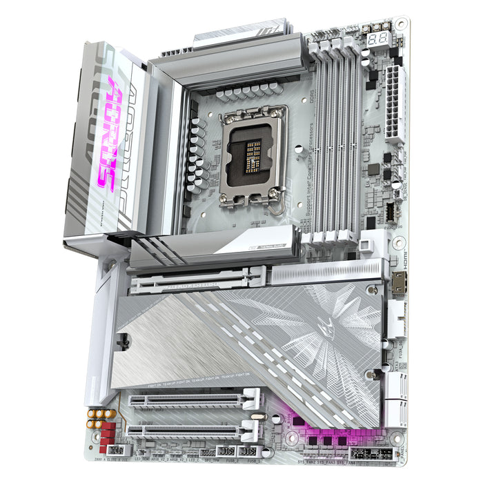 GIGABYTE Z890 AORUS ELITE X ICE Motherboard - Supports Intel Core Ultra (Series 2) CPUs, 16+1+2 phases VRM, up to 9500MHz DDR5 (OC), 1xPCIe 5.0 + 4xPCIe 4.0, Wi-Fi 7, 2.5GbE LAN, Thunderbolt 4