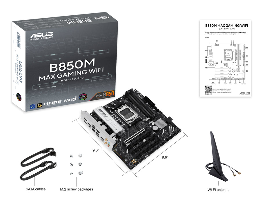 ASUS B850M MAX GAMING WIFI AMD B850 Socket AM5 micro ATX
