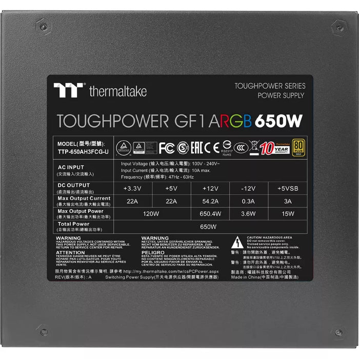 Fuente de alimentación Thermaltake PS-TPD-0650F3FAGE-1