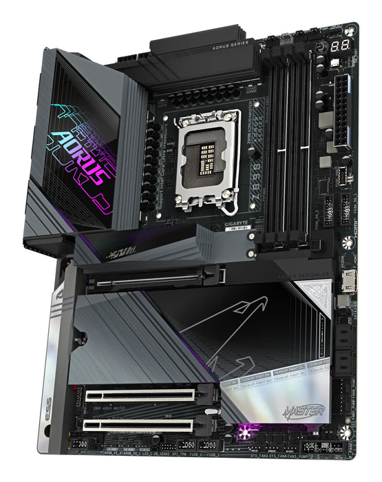 GIGABYTE Z890 AORUS MASTER Motherboard - Supports Intel Core Ultra (Series 2) CPUs, 18+1+2 phases VRM, up to 9500MHz DDR5 (OC), 2xPCIe 5.0 + 3xPCIe 4.0, Wi-Fi 7, 10GbE LAN, Thunderbolt 4