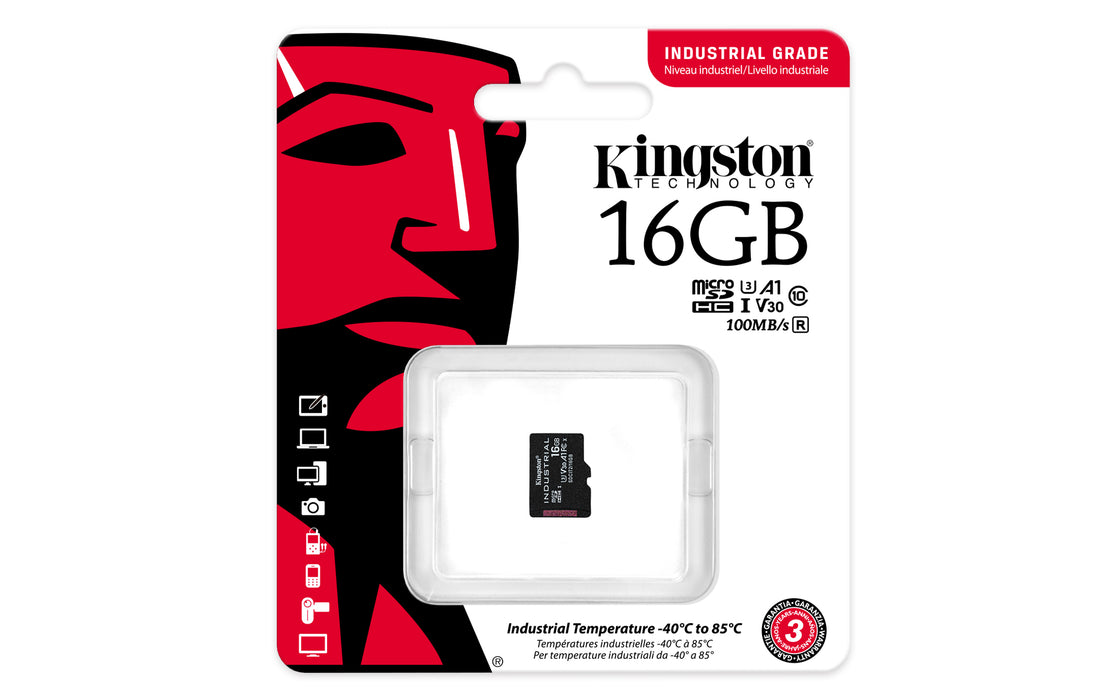Kingston Technology 16GB microSDHC Industrial C10 A1 pSLC Card Single Pack w/o Adapter