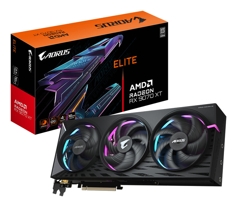 Tarjeta gráfica GIGABYTE AORUS Radeon RX 9070 XT ELITE 16G