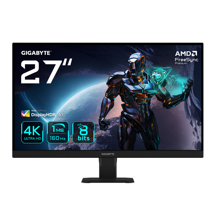 GIGABYTE GS27U 27" UHD Gaming Monitor - 3840 x 2160, 160Hz, 1ms, 350 cd/m², Display HDR400, HDMI 2.1, Displayport 1.4
