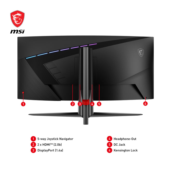 MSI MAG 345CQRDE computer monitor 86.4 cm (34") 3440 x 1440 pixels UltraWide Dual Quad HD Black
