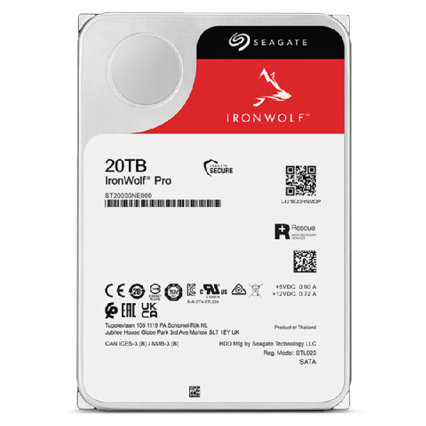 Seagate IronWolf Pro ST20000NE000 internal hard drive 20 TB 7200 RPM 256 MB 3.5" Serial ATA III
