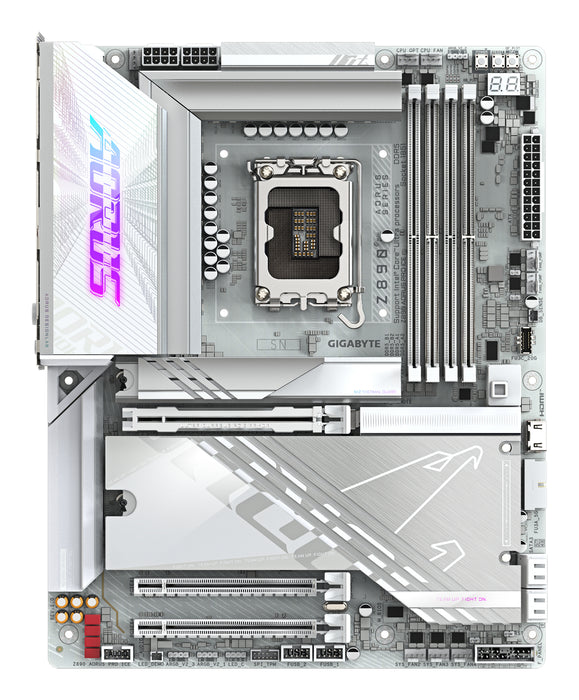 GIGABYTE Z890 AORUS PRO ICE Motherboard - Supports Intel Core Ultra (Series 2) CPUs, 16+1+2 phases VRM, up to 9500MHz DDR5 (OC), 1xPCIe 5.0 + 4xPCIe 4.0, Wi-Fi 7, 5GbE LAN, Thunderbolt 4
