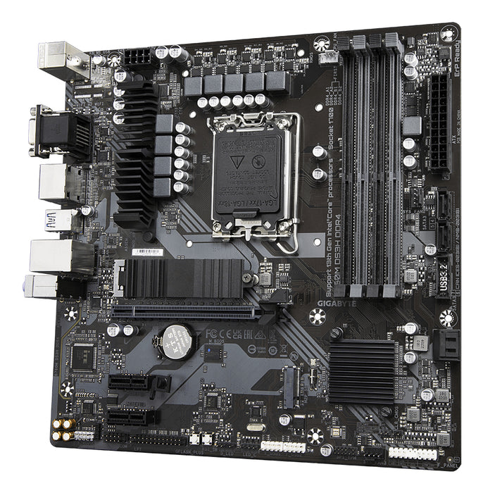 GIGABYTE B760M DS3H DDR4 Motherboard - Supports Intel Core 14th Gen CPUs, 6+2+1 Phases Digital VRM, up to 5333MHz DDR4 (OC), 2xPCIe 4.0 M.2, 2.5GbE LAN, USB 3.2 Gen2