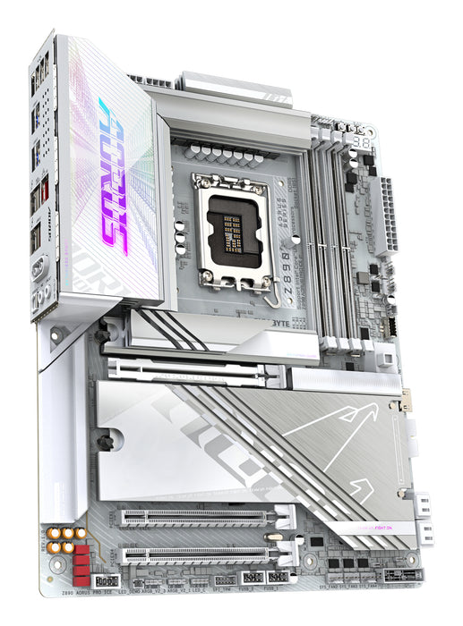 GIGABYTE Z890 AORUS PRO ICE Motherboard - Supports Intel Core Ultra (Series 2) CPUs, 16+1+2 phases VRM, up to 9500MHz DDR5 (OC), 1xPCIe 5.0 + 4xPCIe 4.0, Wi-Fi 7, 5GbE LAN, Thunderbolt 4