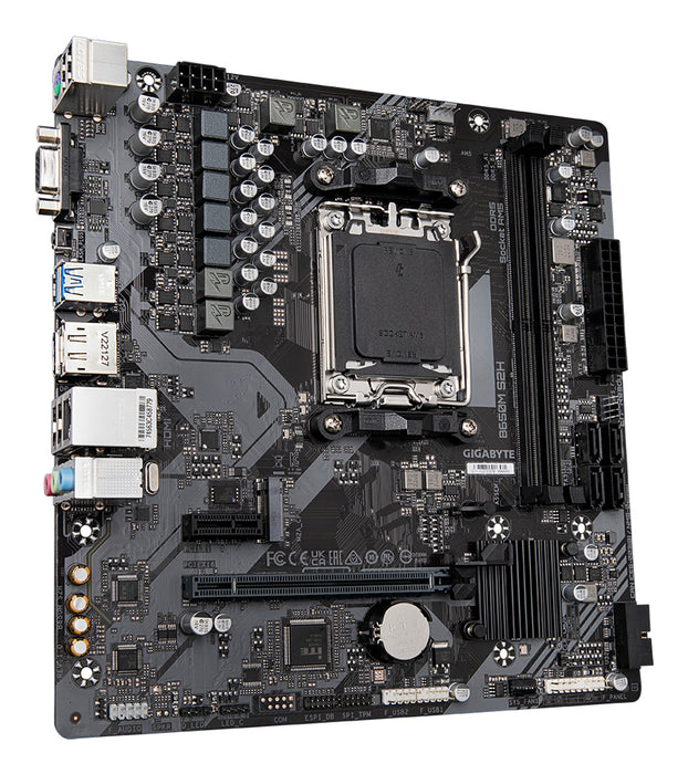 GIGABYTE B650M S2H Motherboard - AMD Ryzen 9000 Series CPUs, 5+2+2 Phases VRM, up to 6400MHz DDR5 (OC), 1xPCIe 4.0 M.2, GbE LAN, USB 3.2 Gen 1