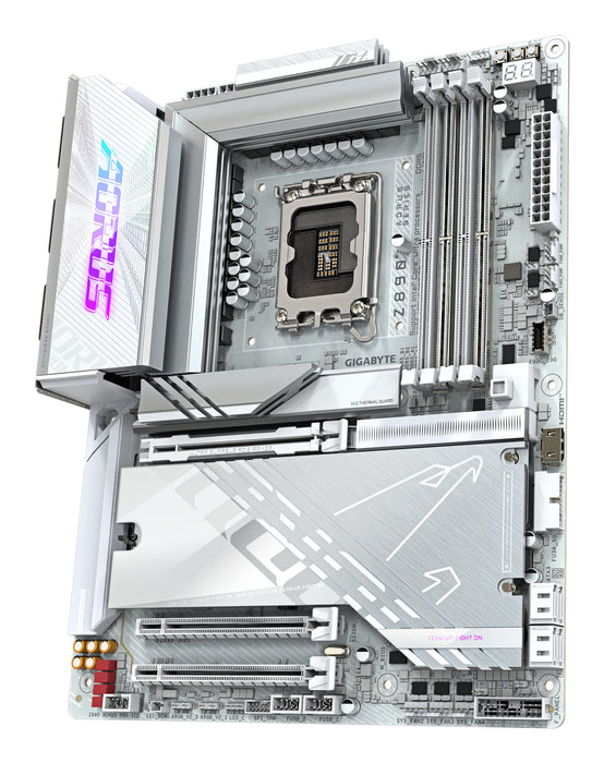 GIGABYTE Z890 AORUS PRO ICE Motherboard - Supports Intel Core Ultra (Series 2) CPUs, 16+1+2 phases VRM, up to 9500MHz DDR5 (OC), 1xPCIe 5.0 + 4xPCIe 4.0, Wi-Fi 7, 5GbE LAN, Thunderbolt 4