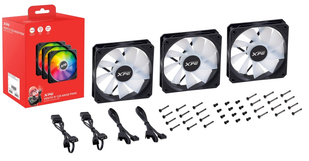 XPG VENTO 120 ARGB PWM (pack of 3) Black
