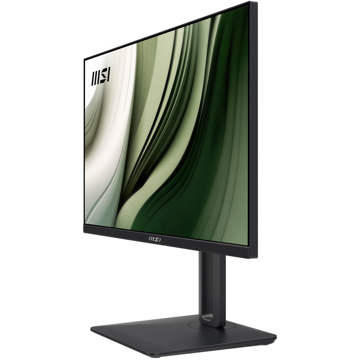 MSI Pro MP245PG 24 Inch Monitor, FHD (1920 x 1080), 100Hz, IPS, 1ms, 1x HDMI 1.4b, 1x DP 1.2a output, 1x D-Sub(VGA), Built-in Speakers, Anti-Glare, Anti-Flicker, Less Blue light, TÜV Certified, VESA, Kensington, 4-way adjustable stand, Black
