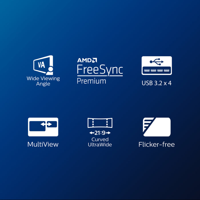 Philips E Line 346E2CUAE/00 computer monitor 86.4 cm (34") 3440 x 1440 pixels Wide Quad HD+ LCD Black