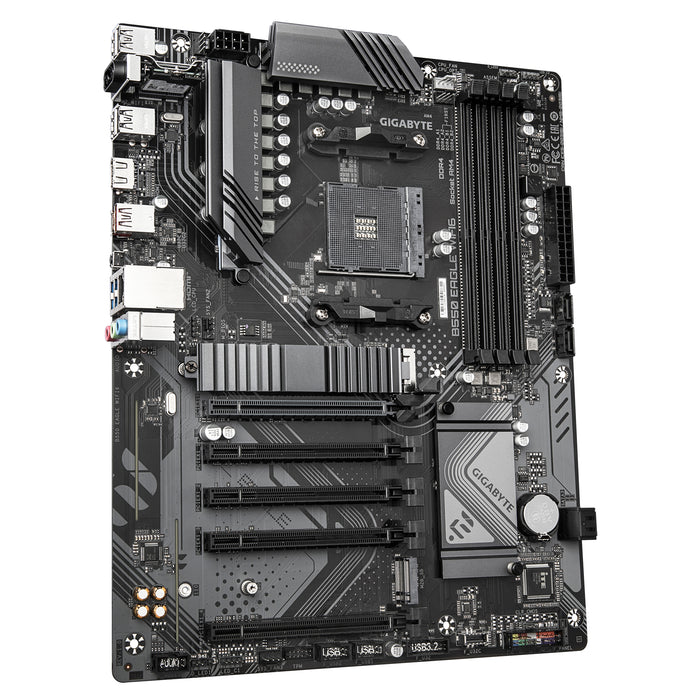 GIGABYTE B550 EAGLE WIFI6 Motherboard - AMD Ryzen 5000 G-Series CPUs, 10+3+1 Phases VRM, up to 3200MHz DDR4, 1xPCIe 4.0 + 1xPCIe 3.0 M.2, 1GbE LAN, WIFI 6, USB 3.2 Gen 2