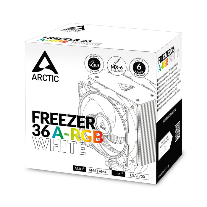 ARCTIC Freezer 36 A-RGB (White) Multi Compatible Tower CPU Cooler with A-RGB